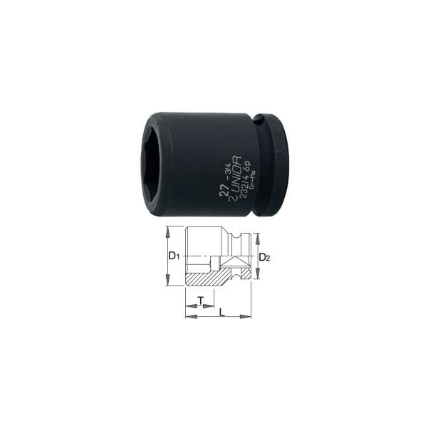 Cap cheie tubulara de impact Unior 232/4 6p_21, 3/4", 21 mm, 603982