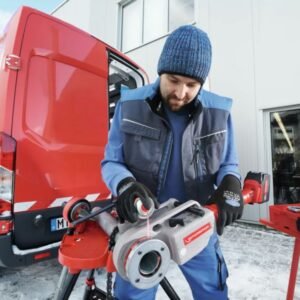 Clupa de filetat electrica Rothenberger Supertronic 2000 E, capete 1/2" - 2", cu acumulator 18V / 4.0Ah in valiza ROCASE