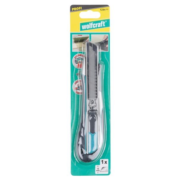 Cutter profesional Wolfcraft 4284000, latime lama 18 mm, carcasa metalica