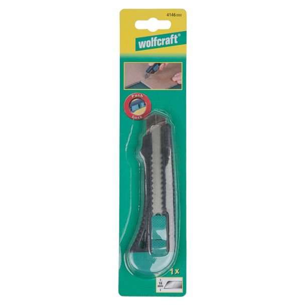 Cutter standard cu lame detasabile Wolfcraft 4146000, latime lama 18 mm, carcasa plastic