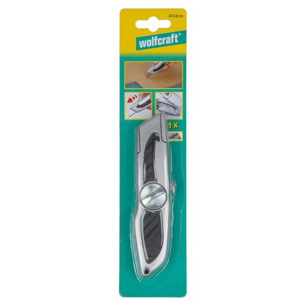 Cutter standard cu lame trapezoidale Wolfcraft 4133000, carcasa din metal cu aplicatii de cauciuc