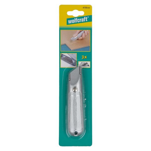 Cutter standard lama trapezoidala fixa Wolfcraft 4150000, carcasa metal, include 3 lame