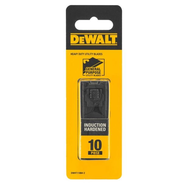 Lama trapez pentru cutter Dewalt DWHT11004-2, 62 x 19 mm, varfuri ascutite, set de 10 bucati
