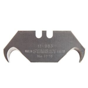 Lama trapez pentru cutter Stanley 1-11-983, 62 x 19 mm, varf tip carlig, set de 100 bucati