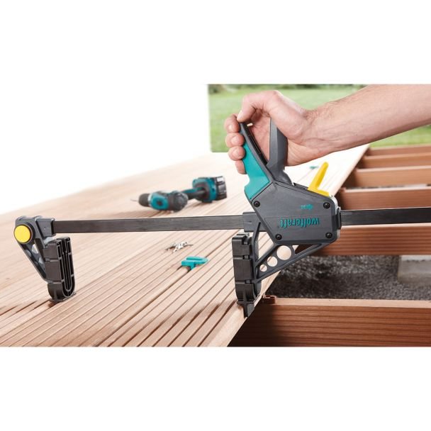 Menghina Wolfcraft 6985000, pentru montarea placilor cu latime max 20 cm, distanta de prindere 450 mm