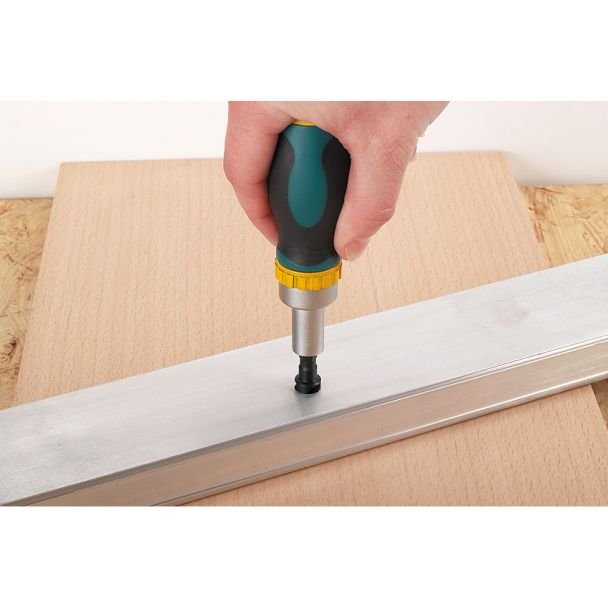 Mini-surubelnita clichet + 5biti Wolfcraft 1237000, lungime surubelnita 116 mm, 2 biti drepti: 0, 6x4, 5 mm, 1, 0x5, 5 mm, 3 biti PH: 1 - 2 - 3