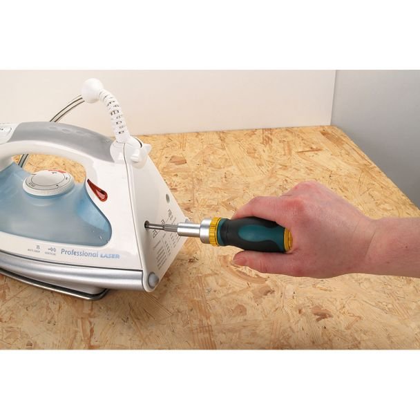 Mini-surubelnita clichet + 5biti Wolfcraft 1237000, lungime surubelnita 116 mm, 2 biti drepti: 0, 6x4, 5 mm, 1, 0x5, 5 mm, 3 biti PH: 1 - 2 - 3