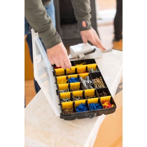 Organizator diverse accesorii Stanley STST81681-1, 35.7 x 22.9 x 4.8 cm, 22 compartimente