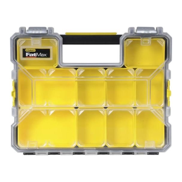 Organizator profesional pentru accesorii Stanley 1-97-517, 405 x 300 x 55 mm, 10 compartimente, inchizatori metalice, max 5.5 kg