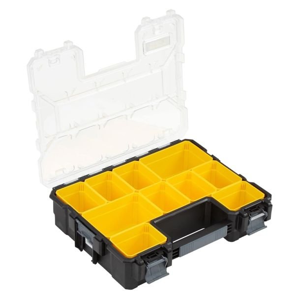 Organizator profesional pentru accesorii Stanley 1-97-521, 432 x 330 x 64 mm, 10 cupe adanci, inchizatori din plastic, max 8 kg