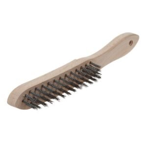 Perie de mana Wolfcraft 2723000, sarma otel ondulat 4 randuri, 280 mm, maner lemn, lungime sarma 23 mm, lungime armatura 140 mm