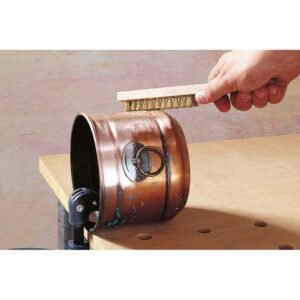 Perie de mana Wolfcraft 2724000, sarma fina din alama, 4 randuri, 220 mm, lungime sarma 15 mm, lungime armatura 110 mm