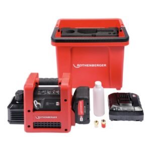 Pompa de vid in 2 trepte Rothenberger 1000003230, ROAIRVAC R32 2.0 CL, 57 l/min, 1 x 18 V / 8.0 Ah, cutie ROBUCKET