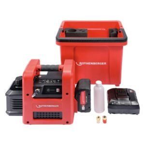 Pompa de vid in 2 trepte Rothenberger 1000003230, ROAIRVAC R32 250 CL, 142 l/min, 1 x 18 V / 8.0 Ah, cutie ROBUCKET