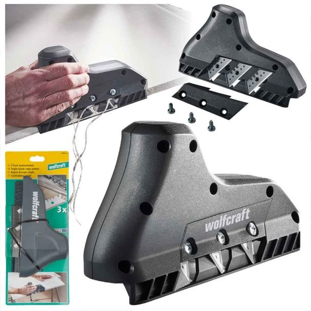 Rindea de canturi cu 3 lame pentru gips carton Wolfcraft 4009000
