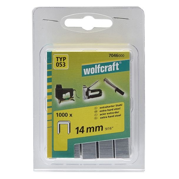 Set 1000 capse plate Wolfcraft 7046000, tip 053, 14 mm, blister dublu
