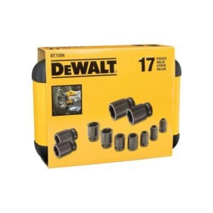 Set 17 tubulare de impact Dewalt DT7506, 6 - 27 mm, adaptor 1/4"-1/2"