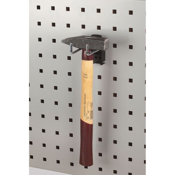 Set 3 carlige duble pentru peretele cu orificii Wolfcraft 6094000, 35 x 60 mm