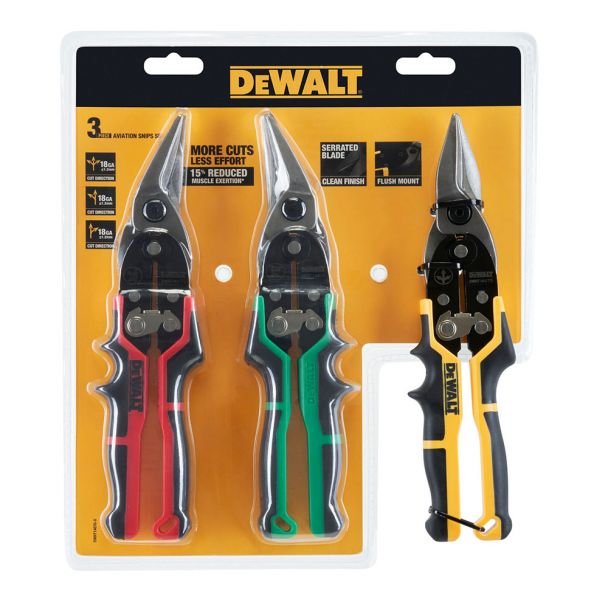 Set 3 foarfeci Ergo pentru tabla Dewalt DWHT14676-0, set mixt