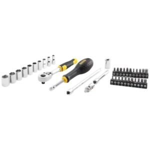 Set capete tubulare Stanley STMT82828-1, antrenor 1/4" cu clichet 72 dinti, 38 piese