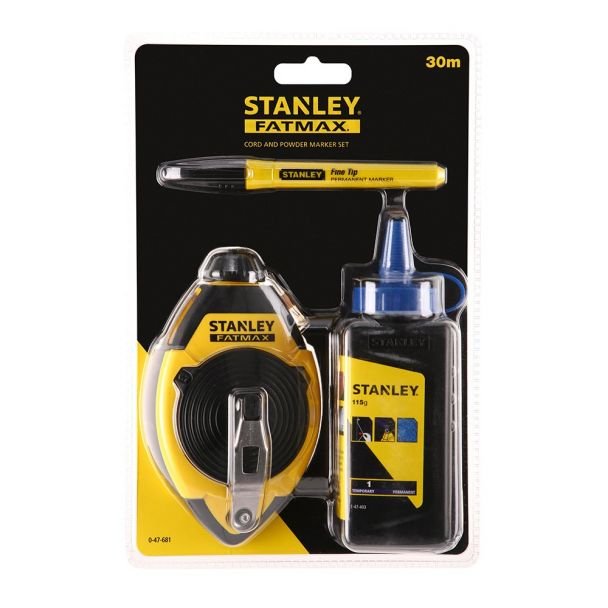 Set de trasat Stanley Fatmax 0-47-681, 30m, creta albastra, marker