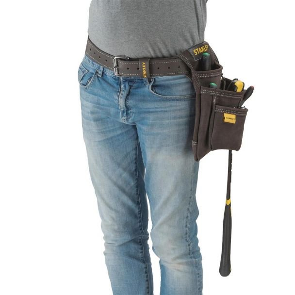Suport din piele pentru cuie si ciocan Stanley STST1-80114, 28 x 9 x 25 cm