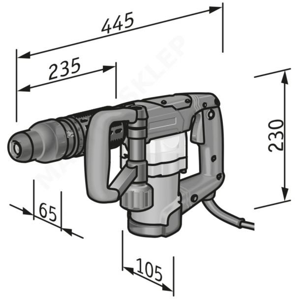 Ciocan demolator Flex DH 5 SDS Max, 1050 W, 6.7 J, 3500 bpm - imagine 6