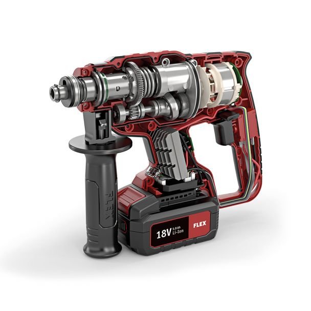 Ciocan rotopercutor compatibil cu acumulatori 18 V Li-Ion Flex CHE 18.0-EC C, 1.7 J, gaurire maxima in beton 18 mm - imagine 7