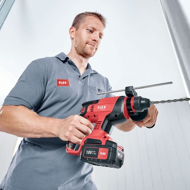 Ciocan rotopercutor compatibil cu acumulatori 18 V Li-Ion Flex CHE 18.0-EC C, 1.7 J, gaurire maxima in beton 18 mm - imagine 8