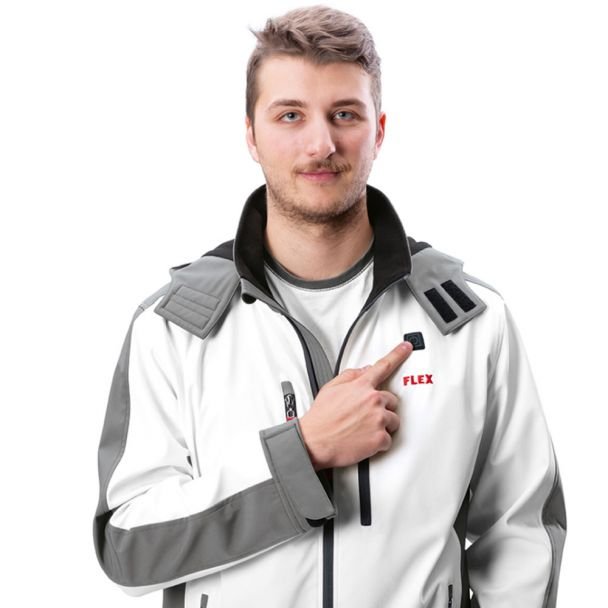 Jacheta încălzită electric Flex 511951, TJ White 10.8/18.0 XXL Men, compatibilă cu acumulatori Li-Ion 10.8 și 18 V, pentru bărbați, mărime XXL - imagine 8