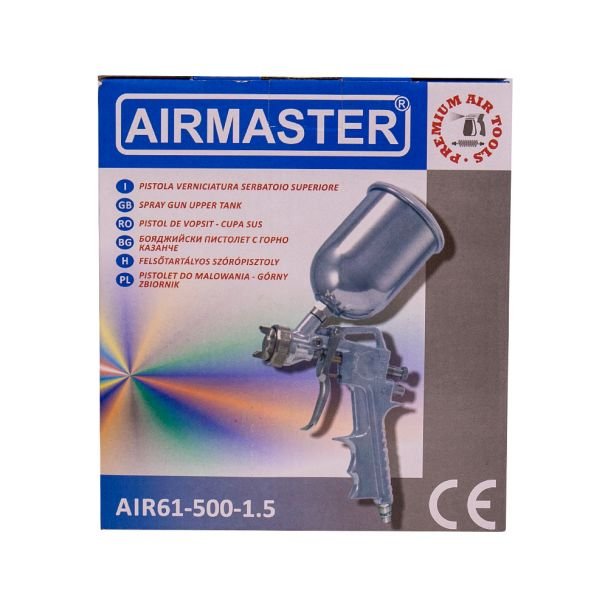 Airmaster, Pistol de vopsit - Cupă sus - 0,5 l - Duză 1,5 mm - Airmaster AIR61-500-1.5