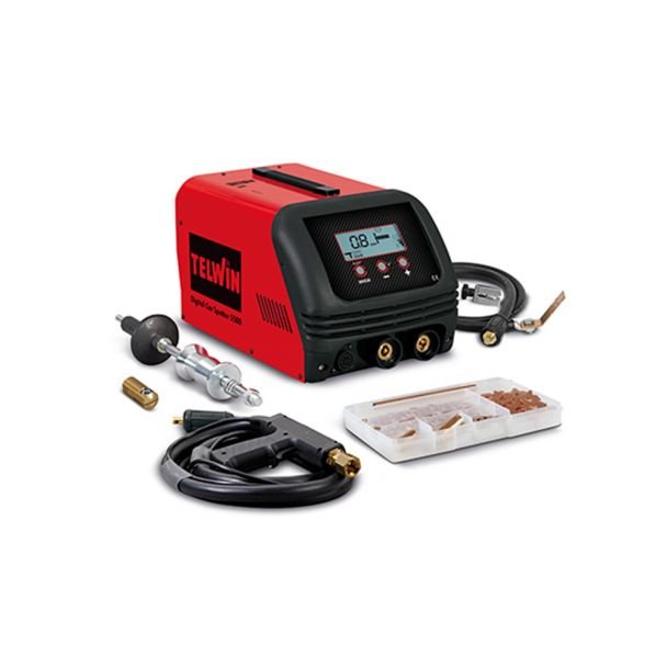 Aparat sudură în puncte Telwin DIGITALCARSPOTTER5500 | 230 V | 3000 A | 1.5+1.5 mm electrozi | Kit accesorii, mod AUTO/ACC
