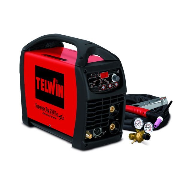 Aparat sudură TIG/MMA Telwin SUPERIORTIG251DC-HF/LIFT-VRD_ACC 250 A, electrozi 1.6-5 mm, kit accesorii TIG