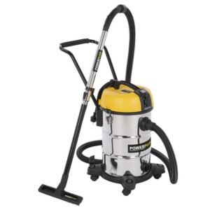 Aspirator umed/uscat Powerplus POWX3240 | 1200 W | 30 L recipient inox | Pentru casă, atelier și auto | Accesorii incluse, aspirare puternică