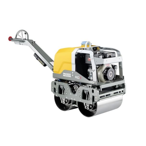Cilindru compactor cu rolă dublă Wacker Neuson RD7Hehf - 732 kg, motor Hatz, 650 mm, pornire electrică, contor ore
