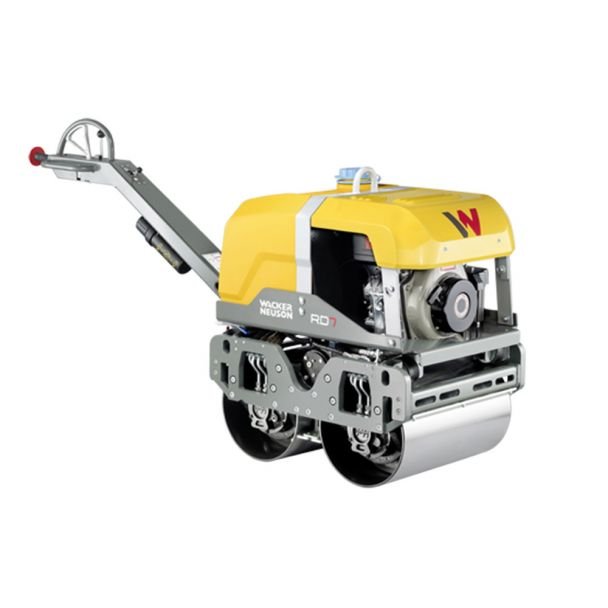 Cilindru compactor cu rolă dublă Wacker Neuson RD7Hehfb, 735 kg, motor Hatz, 650 mm, pornire electrică, contor ore