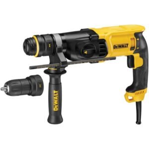 Ciocan rotopercutor DeWalt D25134KP SDS-Plus 800 W, 2.8 J, 0–1550 rpm, două mandrine interschimbabile, accesorii