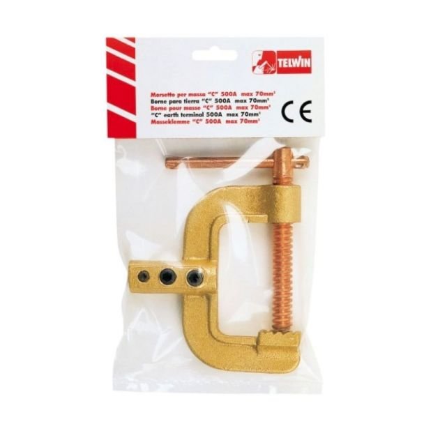 Clește de masă Telwin Cordoba 802536 | 500 A | Secțiune cablu max. 70 mm² | Blister | Rezistent, contact sigur pentru sudură și baterii