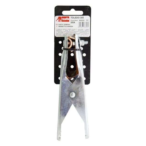 Clește de masă Telwin Toledo 802533 - 300 A - secțiune cablu max. 25 mm² - pentru sudură și alimentare - blister