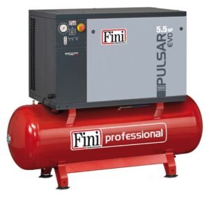 Compresor aer silențios Fini Pulsar Evo BK119-270-5.5-SD | Rezervor 270 L | Putere 4 kW | Presiune 10 bar, Debit 674 l/min | Ideal pentru ateliere industriale și profesionale