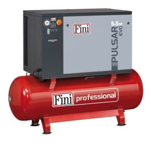 Compresor aer silentios Fini Pulsar Evo BK119-270-5.5 - 270 L, 4 kW - 10 bar, 674 l/min - Profesional pentru atelier și service - Performanță fiabilă și eficiență energetică