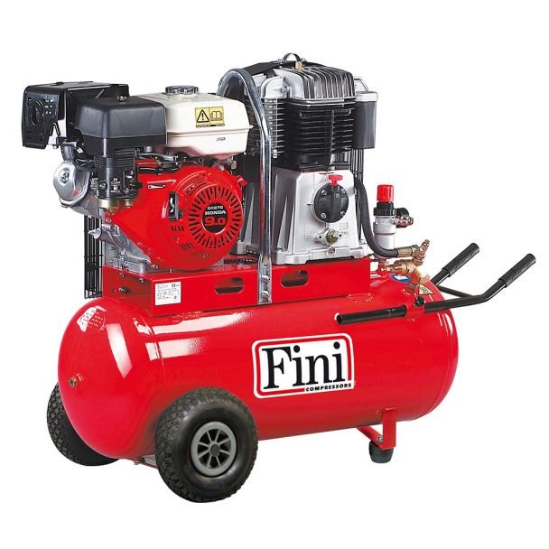 Compresor de aer cu ulei Fini BK119-100-9S | motor termic pe benzină 6.7 kW | presiune 10 bar | debit 642 l/min | butelie 100 l