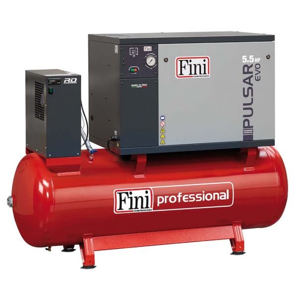 Compresor de aer silentios Fini Pulsar Evo BK114-500-5,5-ES | 500 L | 4 kW | 10 bar, 580 l/min | cu uscător integrat, pentru uz profesional