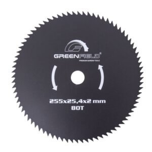 Cuțit / disc circular Greenfield GA-DISC_80T | 255x2x25.4 mm, 80 dinți | Kerf 2 mm pentru tăieri fine | Arbor 25.4 mm – ideal pentru lemn, MDF, plăci | Precizie profesională și...