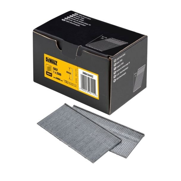 Cuie fără floare 16 GA DEWALT DNBA1644GZ, 44 mm, galvanizate, 2500 bucăți/cutie