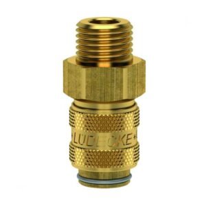 Cuplă rapidă mini mamă Ludecke ESM_14_AAB, DN5, filet exterior G 1/4, închidere dublă