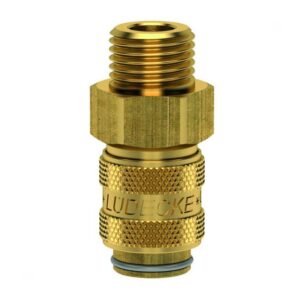 Cuplă rapidă mini mamă Ludecke ESM_18_AAB, DN 5, filet exterior G 1/8", închidere dublă