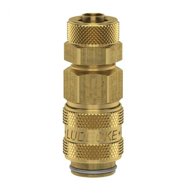 Cuplă rapidă mini mamă Ludecke ESM_6_TQ, DN5, piuliță pentru furtun 6x8 mm
