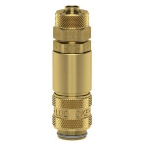Cuplă rapidă mini mamă Ludecke ESM_6_TQDR, DN5, piuliță rotativă, pentru furtun 6x8 mm