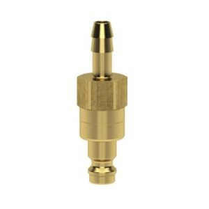 Cuplă rapidă mini tată Ludecke ESM_4_SAB, DN 5, cu brăduț pentru furtun 4 mm, închidere dublă